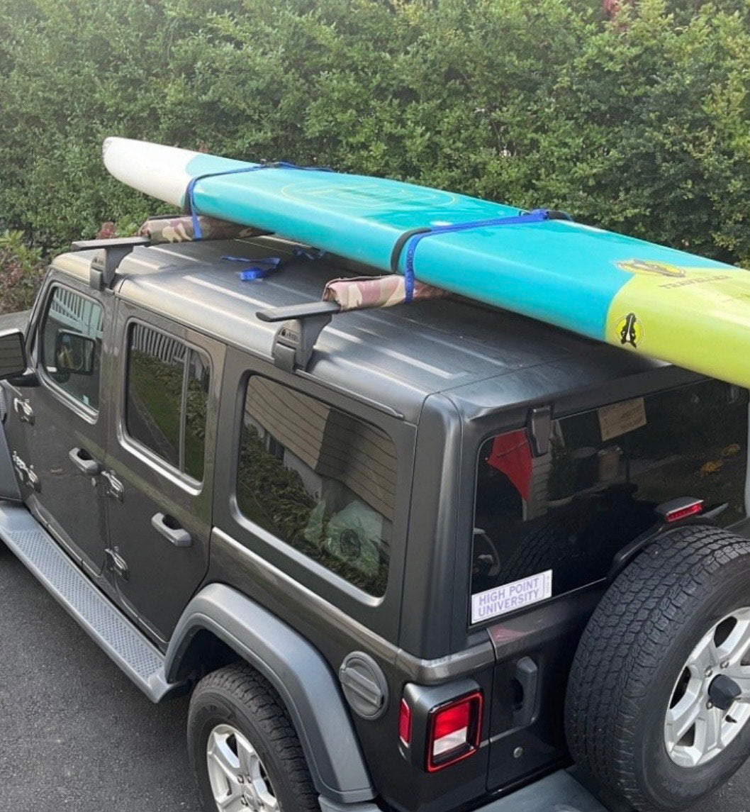 Protect your paddleboard while in transport. Use the Oara Sports brand Cam Strap set, order from Recreational Innovations.