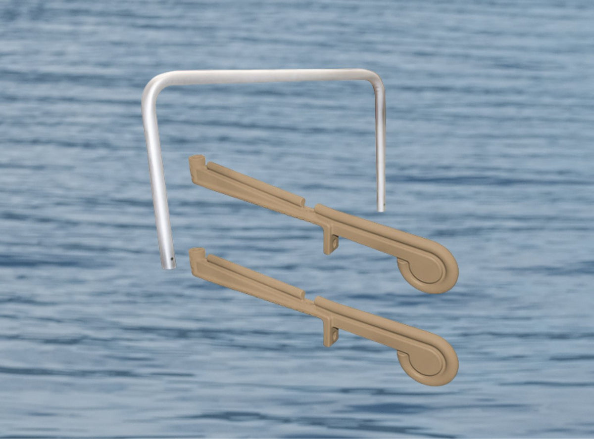 Roto Grab Bars for the sides and Overhead Assist Rail are included with the YAKport Kit from Recreational Innovations.