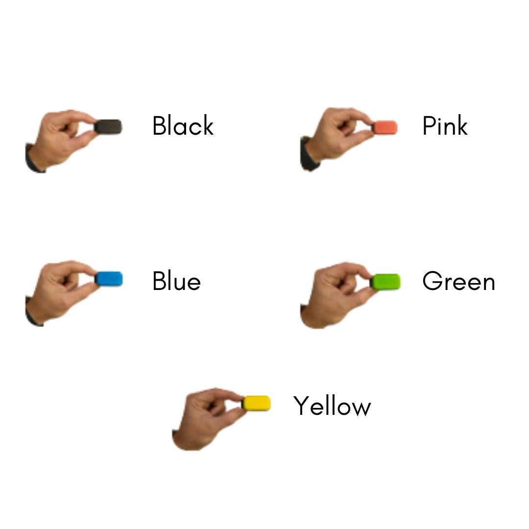 Billbobber floating hat clip comes in multiple colors including: Black, Blue, Pink, Green, Yellow.  