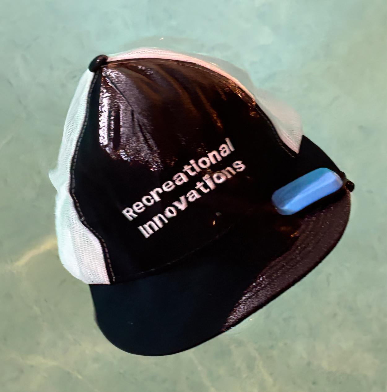 Blue Billbobber floating hat clip.