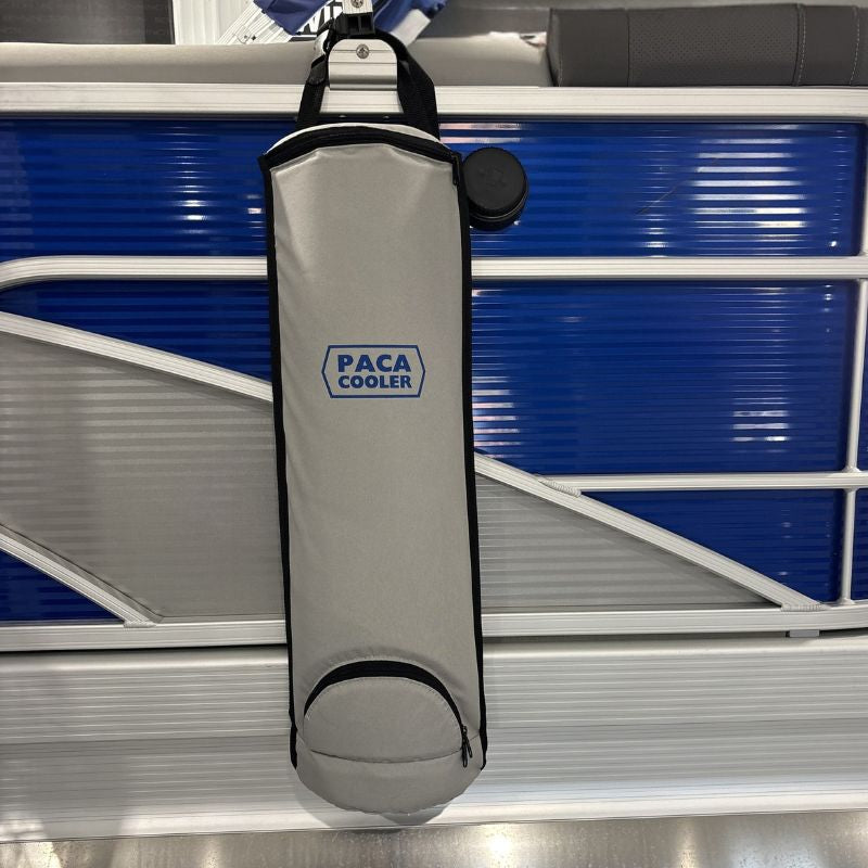 The Paca Cooler is a must have for recreational boaters. With its adjustable strap with a clip buckle, it can hang on boat railings, brackets, cleats, poles, etc. making it the perfect  cooler for floating near the boat.